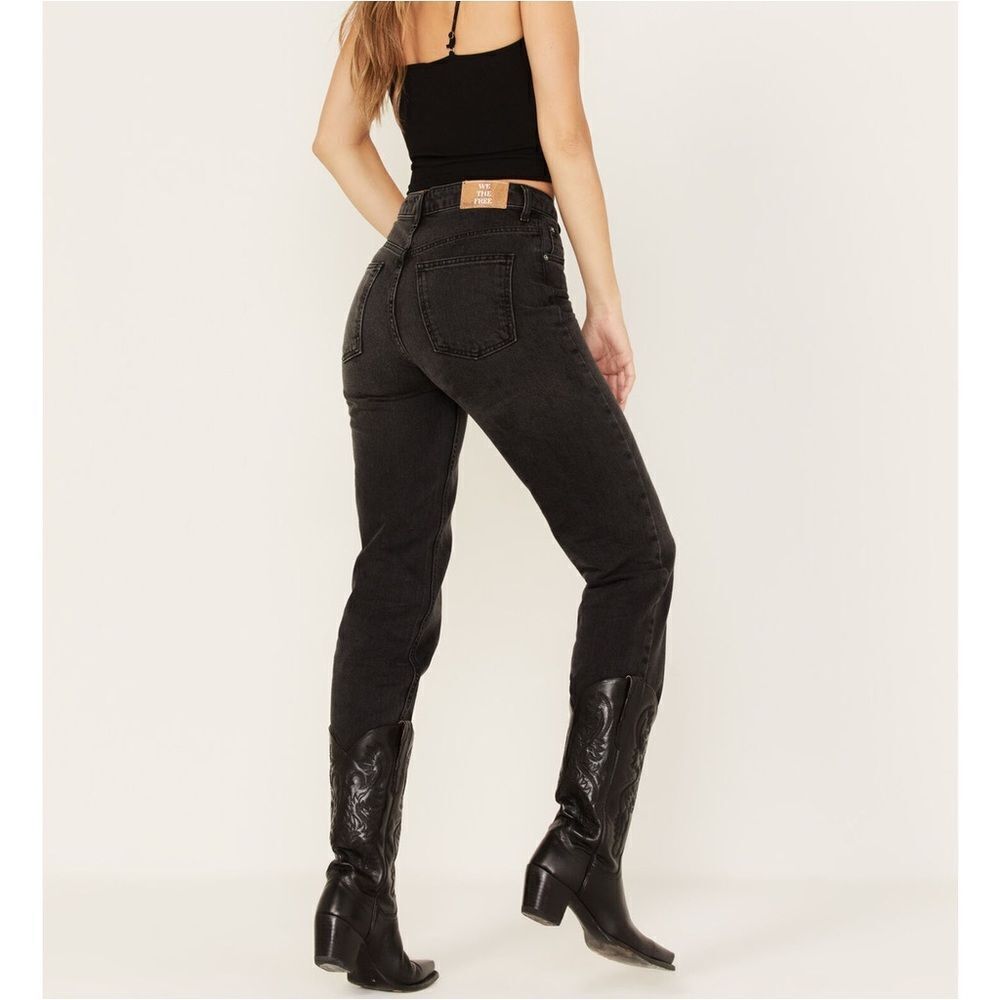 We The Free Jeans Women's 30 High Rise Pacifica Black Denim Straight Leg